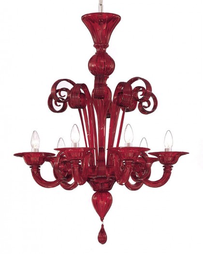 Ruby Red Murano Chandelier S1199L6