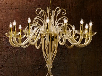 Modern Murano chandelier L6014k12 gold glass