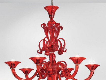 Ruby Red Modern Murano Glass Chandelier L1425K6