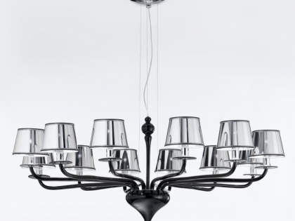 Contemporary Black Murano Chandelier Pendant L2010K12