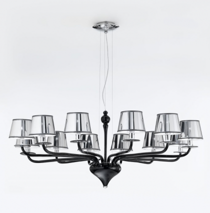 Contemporary Black Murano Chandelier Pendant L2010K12