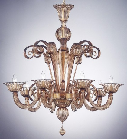 Amber Modern Murano Chandelier S1199L8