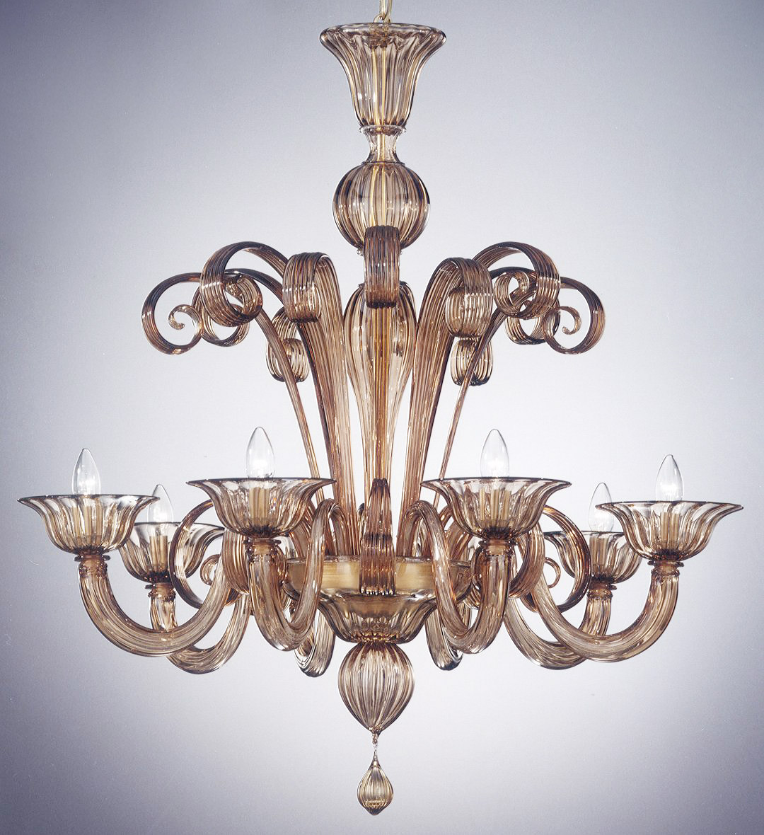 Modern Murano chandelier S1199L8 smoky color