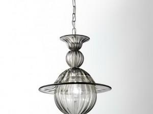 Lantern Murano pendant P1628K1 smoky glass