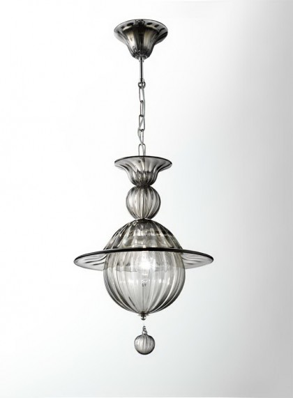 Lantern Murano pendant P1628K1 smoky glass