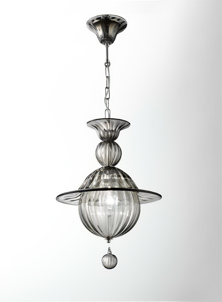 Murano glass Lantern smoky transparent pendant lighting P1628K1