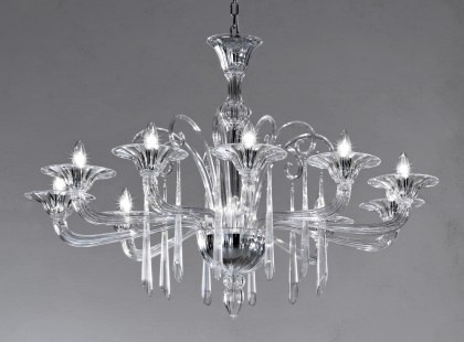 Crystal Clear Modern Murano Chandelier DML6012K10