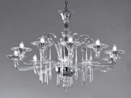 Crystal Clear Modern Murano Chandelier DML6012K10