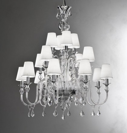 Modern Murano chandelier L16K clear glass