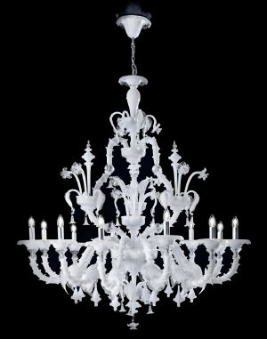 White Rezzonico Murano Chandelier - SYL1471K12