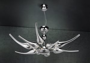 Chrome Contemporary Murano Glass Pendant 1805K14