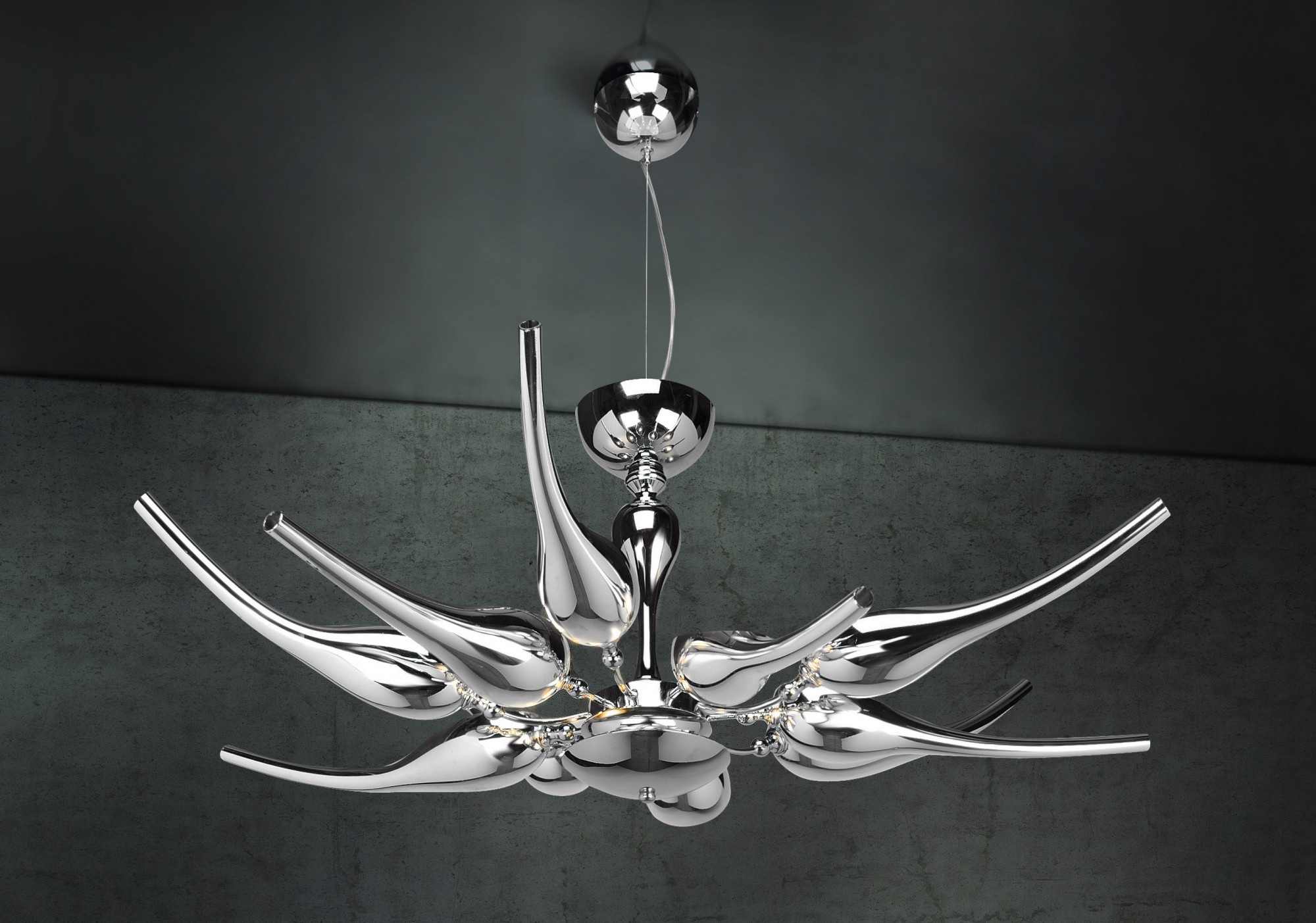 Chrome Glass Modern Contemporary Murano Pendant BAL1805K14