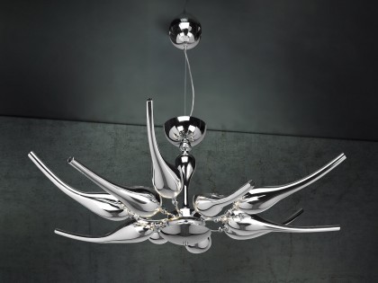 Chrome Plated Glass Modern Contemporary Murano Pendant BAL1805K14