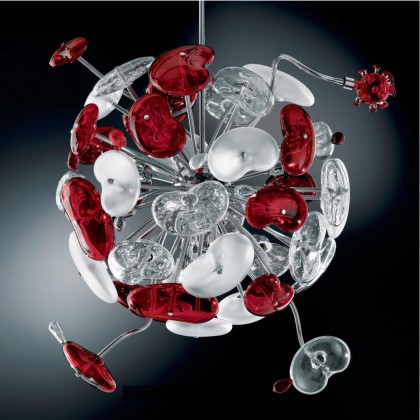 Red and Clear Murano Glass Contemporary lighting DML497K14