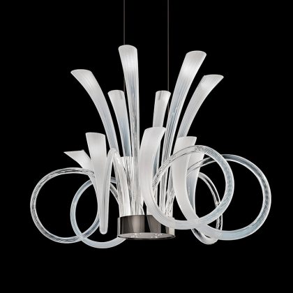 Contemporary Pendant Lighting White Glass IL439K12