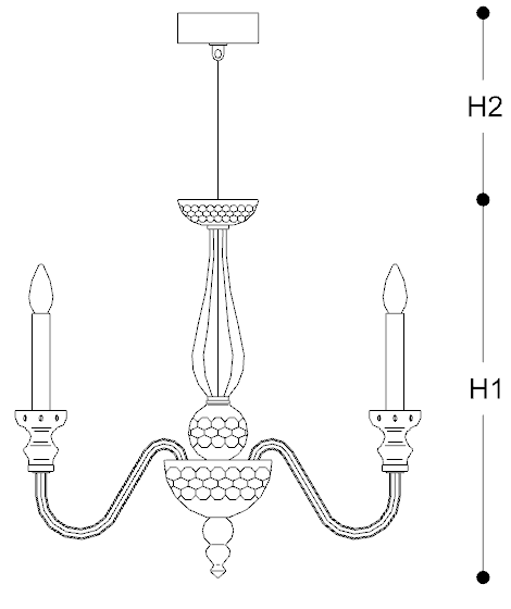 Blue modern chandelier IL222K6 tech info