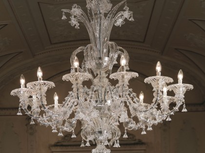 Large Murano Chandelier – Clear Glass Rezzonico L7099K12