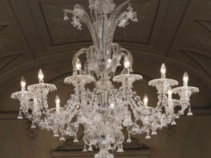 Large Clear Glass Rezzonico Murano Chandelier L7099K12