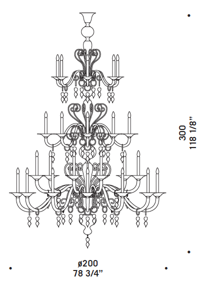 Large Modern Murano Chandelier DMLSAR K42 tech info