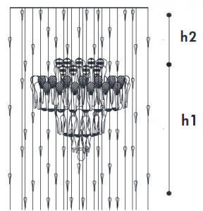 Large modern foyer chandelier ILA575K130C tech info