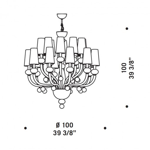 Modern Murano Chandelier DMMADML20K tech info