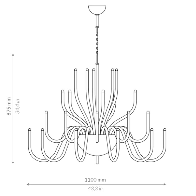 Modern Murano chandelier AZTF1023CH30 tech info