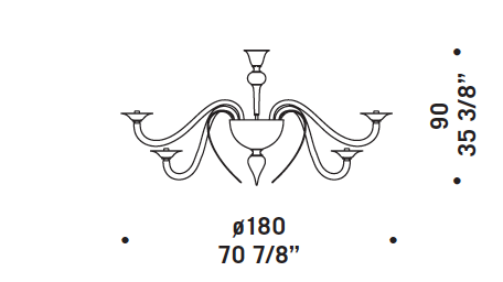 Modern Staircase Chandelier Murano DML8020K24 tech info