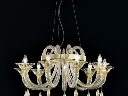 Gold Modern Classic Murano Glass Pendant DML8080K9