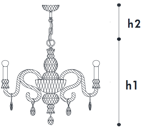 Modern crystal chandelier IL286K8 tech info