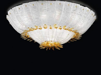 White and Amber Murano Glass Ceiling Lighting SYLP450150