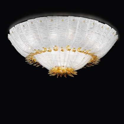 White and Amber Murano Glass Ceiling Lighting SYLP450150