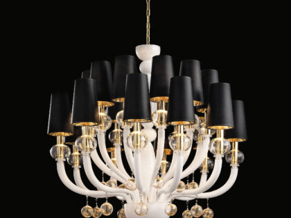 Modern Murano Chandelier White DMMADML20K