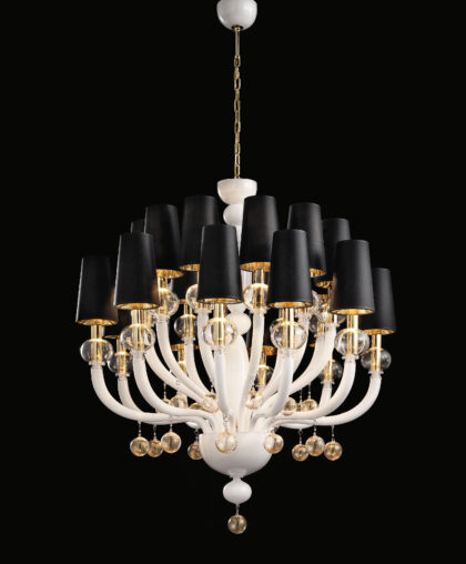 Modern Murano Chandelier White DMMADML20K