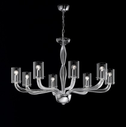 Clear Glass Modern Contemporary Murano Chandelier DM0GLAC0K08