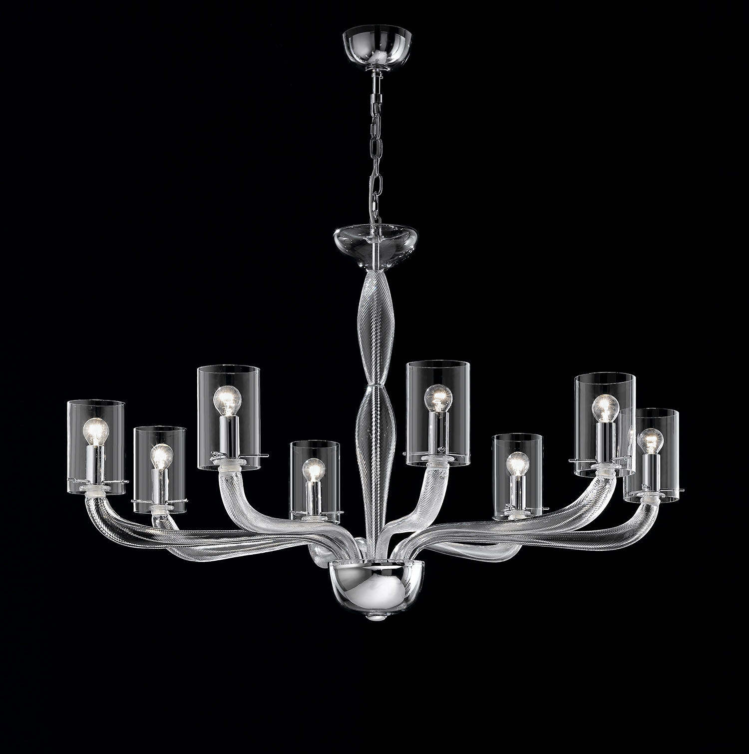 modern contemporary clear glass Murano chandelier DM0GLAC0K08