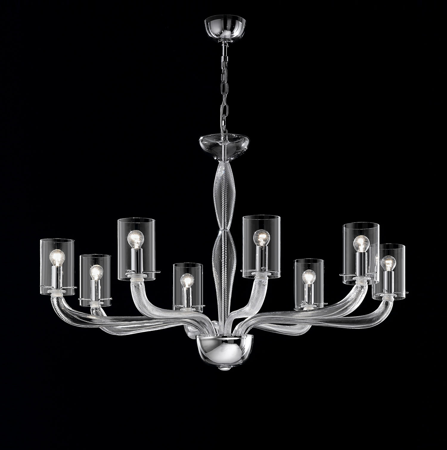 Clear Glass Modern Contemporary Murano Chandelier DM0GLAC0K08 - MURANO