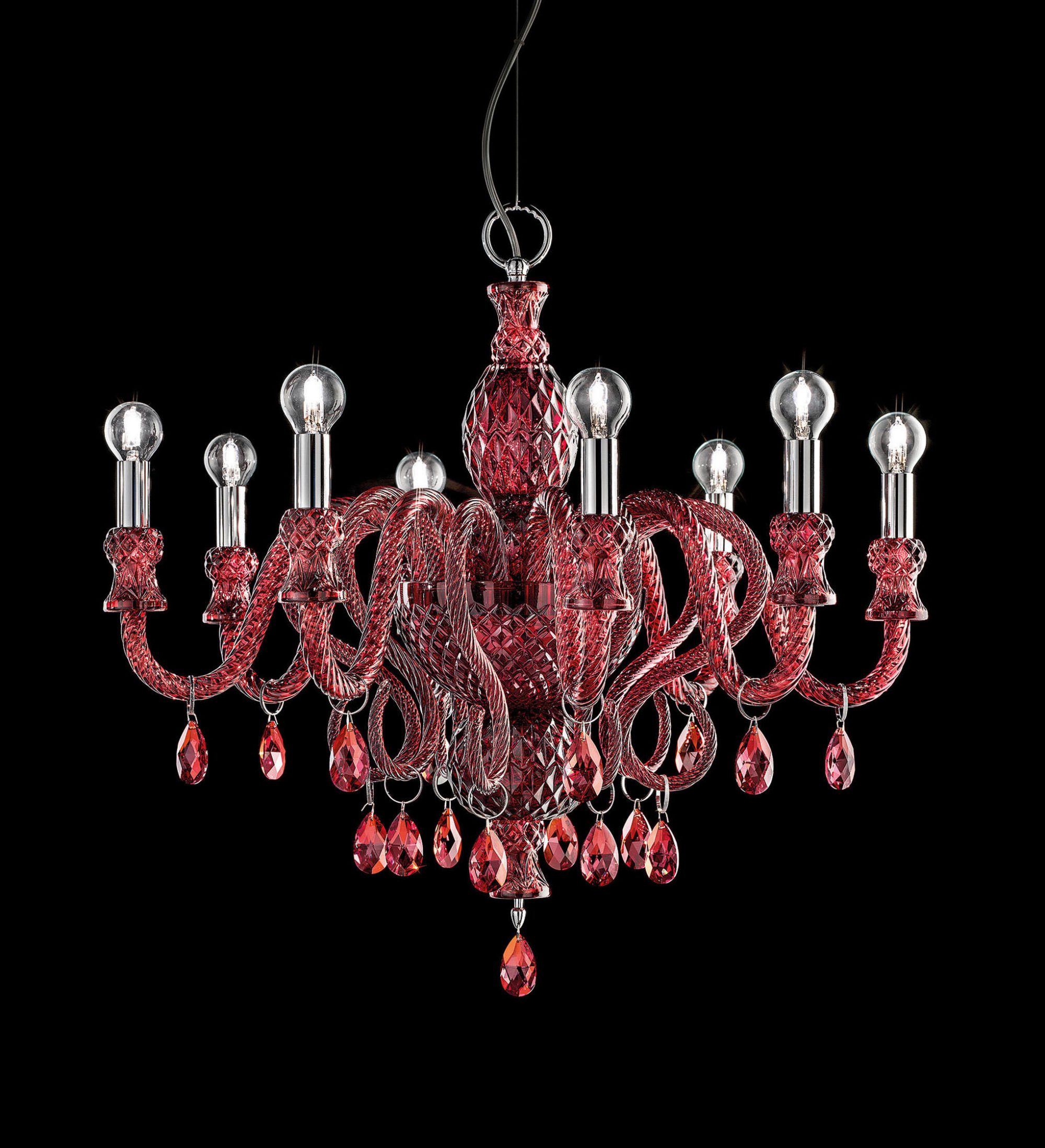 Red modern chandelier IL286K8