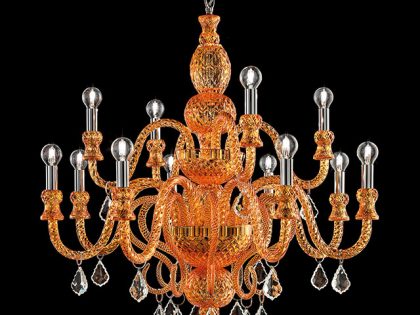 Orange Modern Crystal Chandelier IL286K12