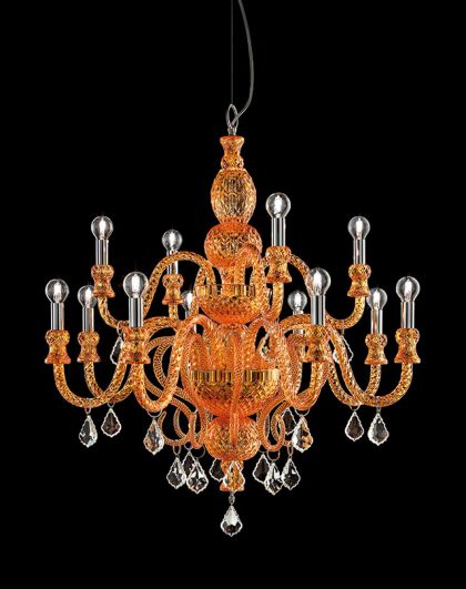 Orange Modern Crystal Chandelier IL286K12