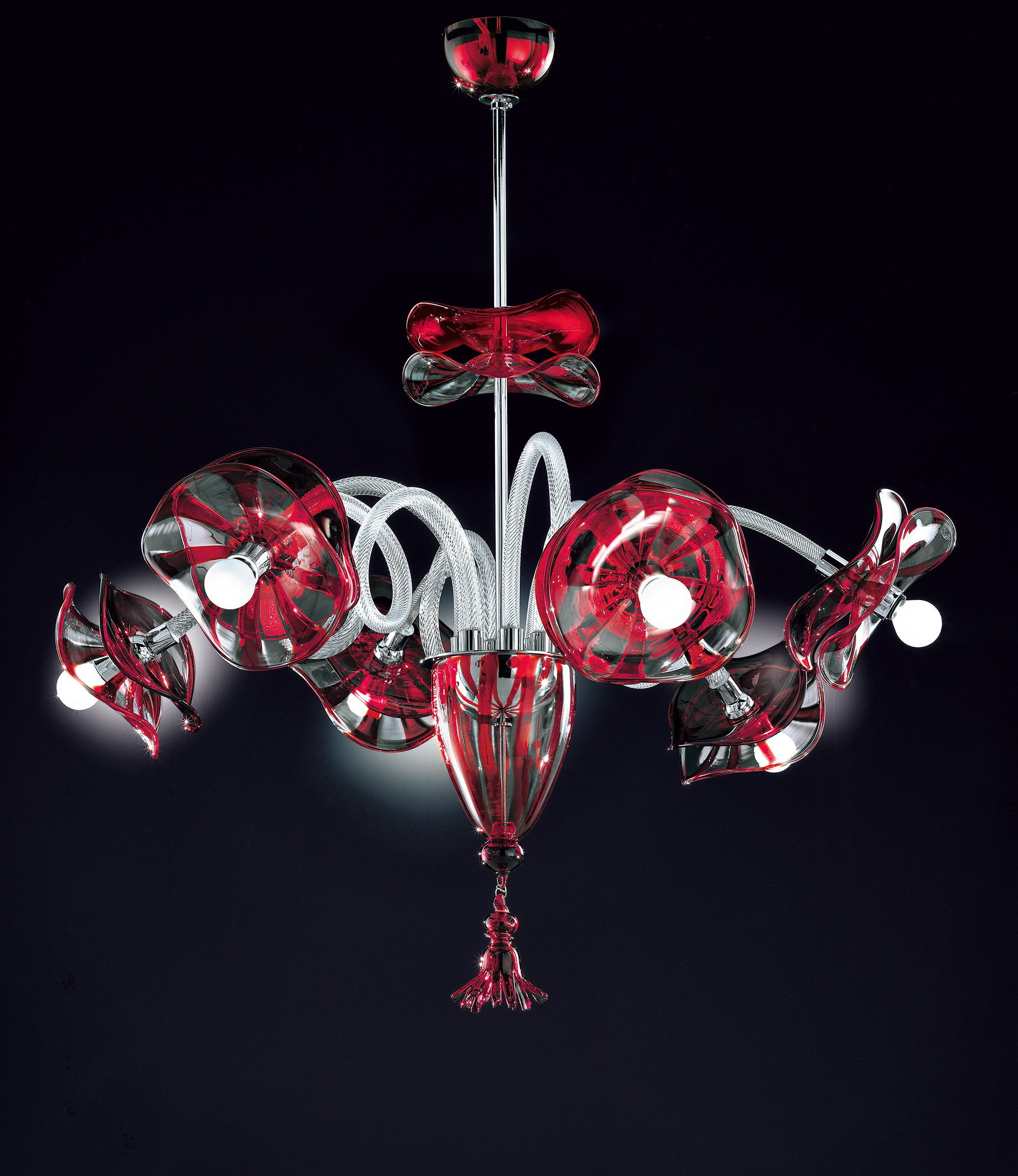 red clear modern venetian Murano glass chandelier venegiano0k6